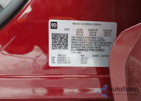 2023 Buick Encore Gx Select Fwd from USA, damaged, VIN KL4MMDS27PB100603